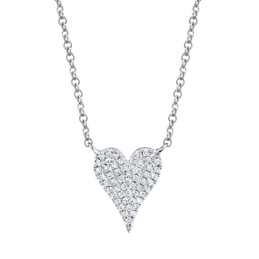 0.11CT DIAMOND PAVE HEART NECKLACE – Shy Creation