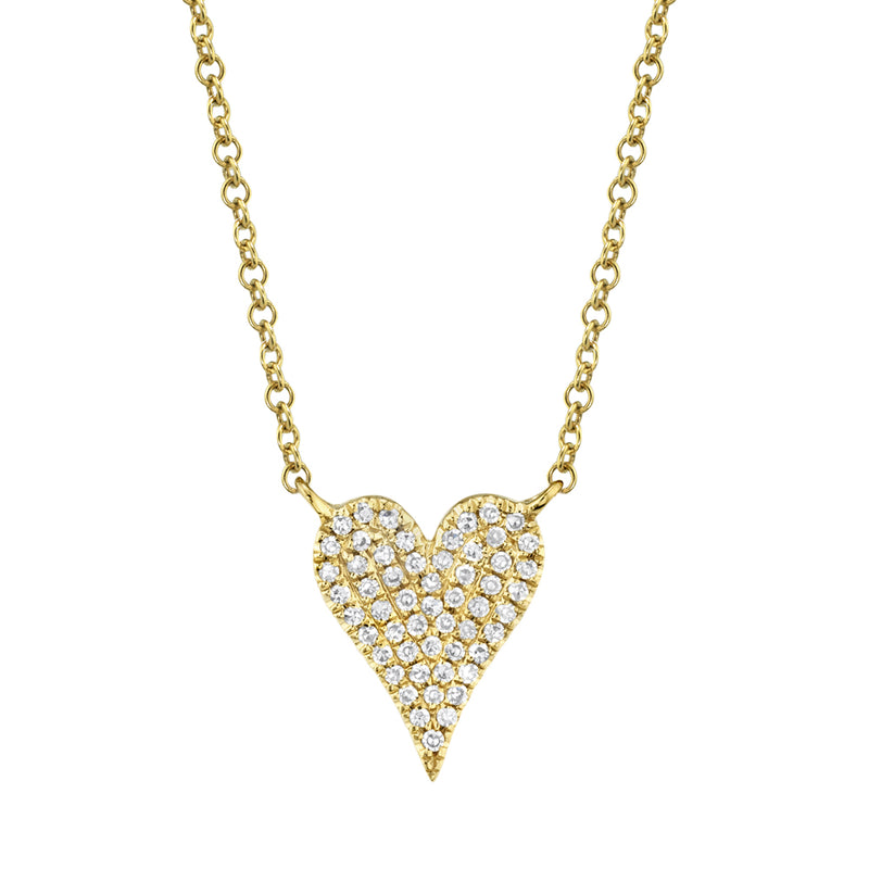 0.11CT DIAMOND PAVE HEART NECKLACE