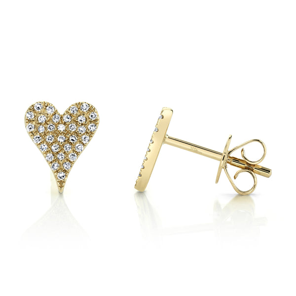 0.14CT DIAMOND PAVE HEART STUD EARRING