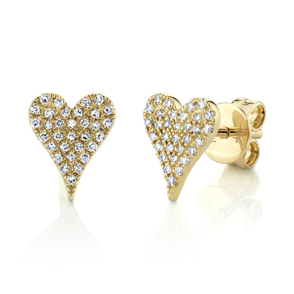 0.14CT DIAMOND PAVE HEART STUD EARRING