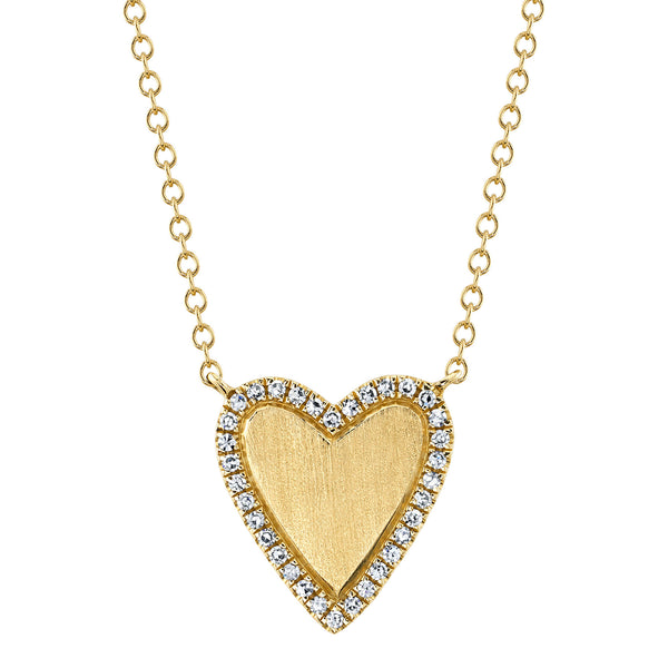 0.09CT DIAMOND HEART MATTE NECKLACE