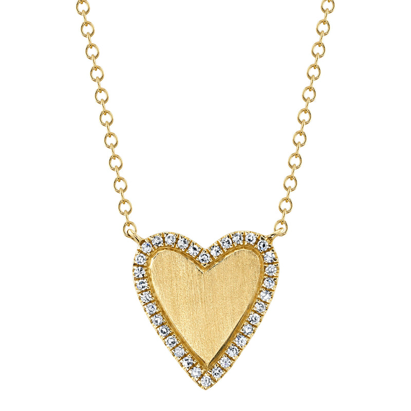 0.09CT DIAMOND HEART MATTE NECKLACE