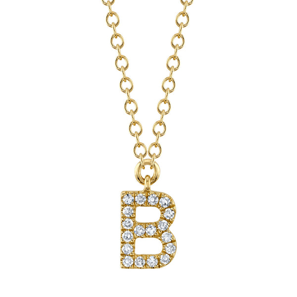0.06CT DIAMOND NECKLACE - INITIAL B