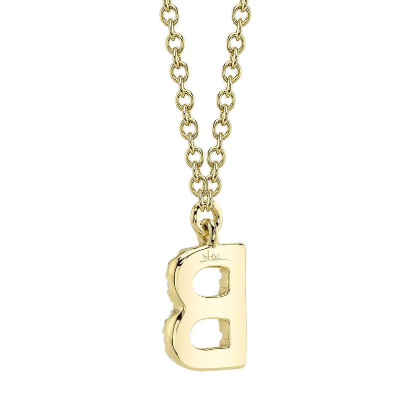 0.06CT DIAMOND NECKLACE - INITIAL B