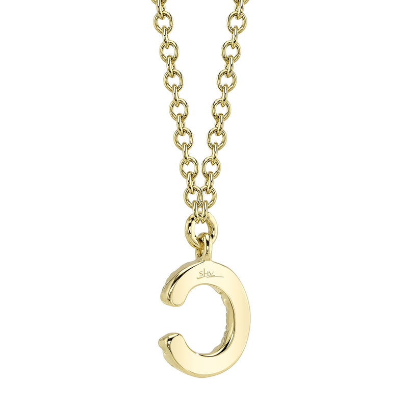 0.04CT DIAMOND NECKLACE - INITIAL C