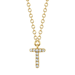 0.03CT DIAMOND NECKLACE - INITIAL T