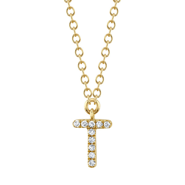 0.03CT DIAMOND NECKLACE - INITIAL T