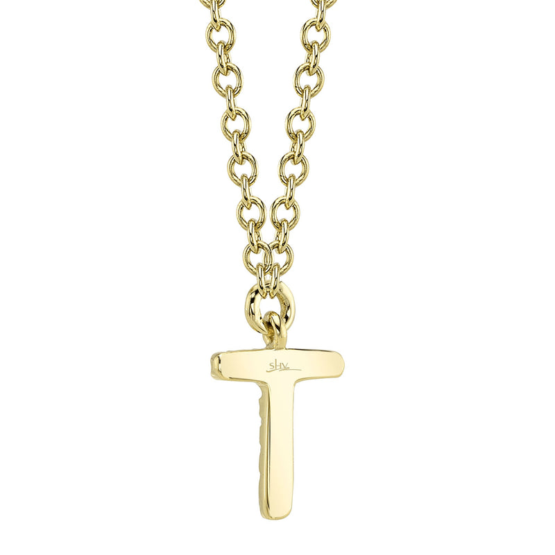 0.03CT DIAMOND NECKLACE - INITIAL T