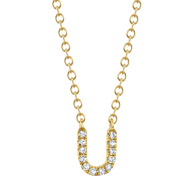 0.04CT DIAMOND NECKLACE - INITIAL U