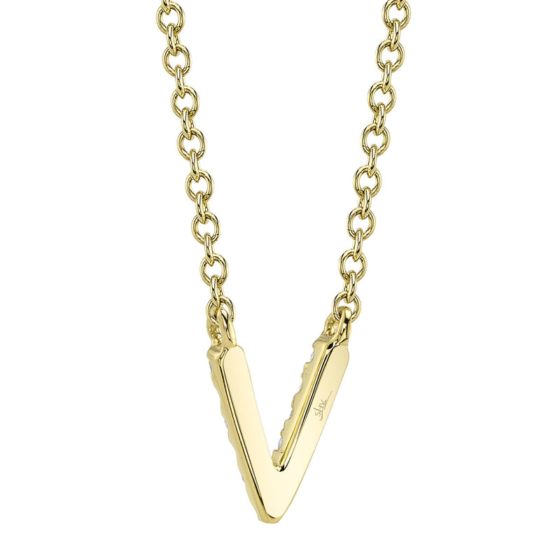 0.03CT DIAMOND NECKLACE - INITIAL V