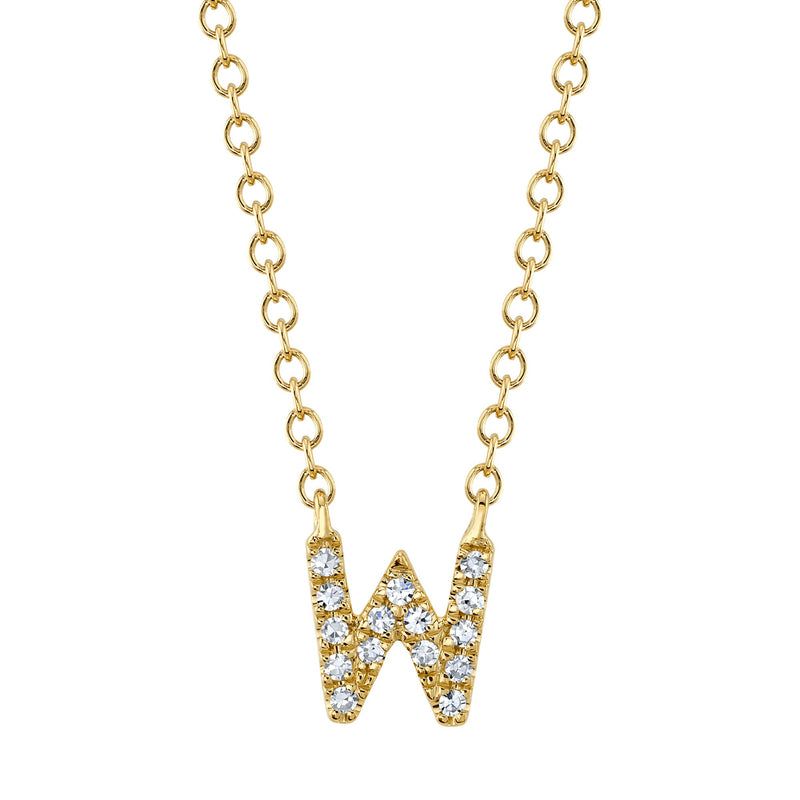 0.05CT DIAMOND NECKLACE - INITIAL W