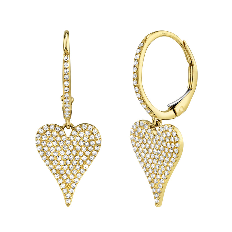 0.47CT DIAMOND PAVE HEART EARRING