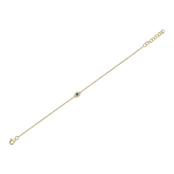 0.04CT DIAMOND & 0.06CT BLUE SAPPHIRE EYE BRACELET
