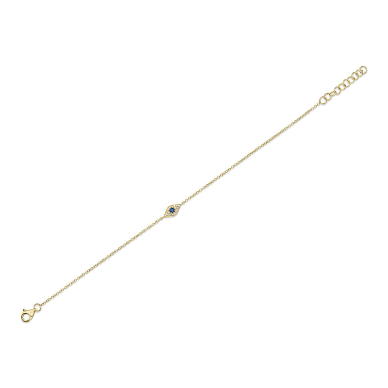 0.04CT DIAMOND & 0.06CT BLUE SAPPHIRE EYE BRACELET