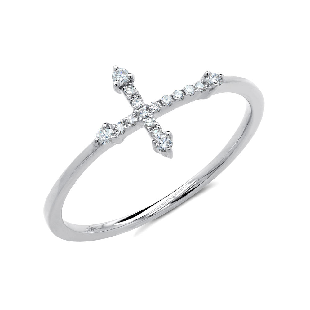 0.09CT DIAMOND CROSS RING – Shy Creation