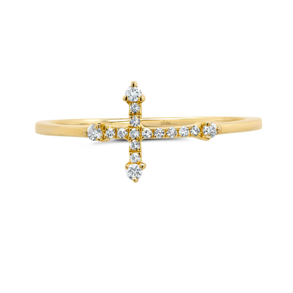 0.09CT DIAMOND CROSS RING – Shy Creation