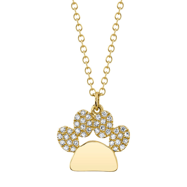 0.09CT DIAMOND PAW NECKLACE