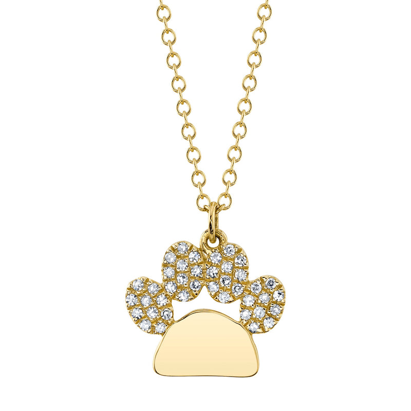 0.09CT DIAMOND PAW NECKLACE