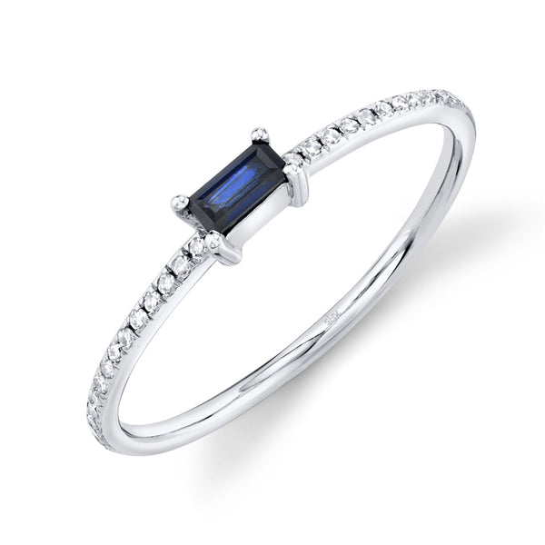 0.08CT DIAMOND & 0.17CT BLUE SAPPHIRE RING