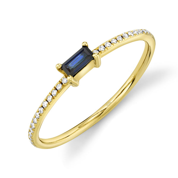 0.08CT DIAMOND & 0.17CT BLUE SAPPHIRE RING