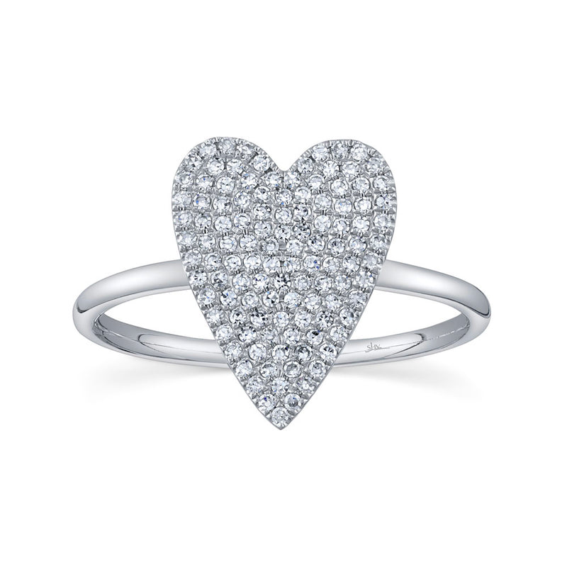 0.26CT DIAMOND PAVE HEART RING