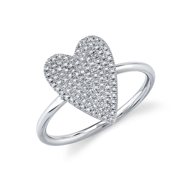 0.26CT DIAMOND PAVE HEART RING