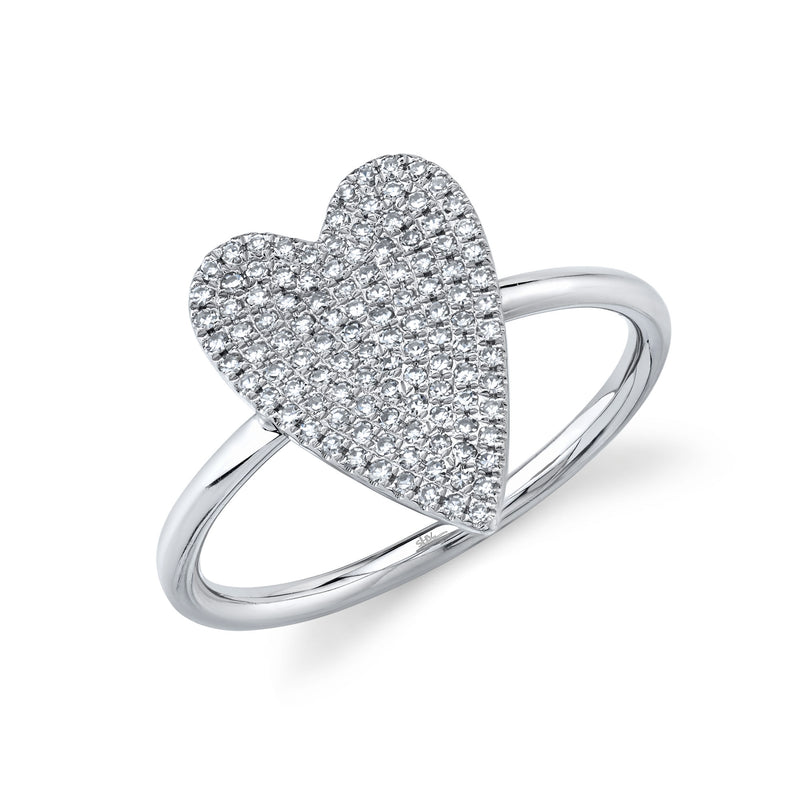 0.26CT DIAMOND PAVE HEART RING