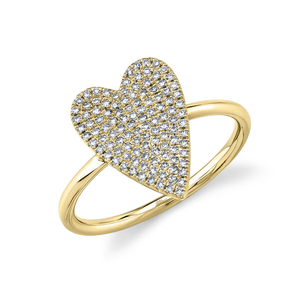 0.26CT DIAMOND PAVE HEART RING
