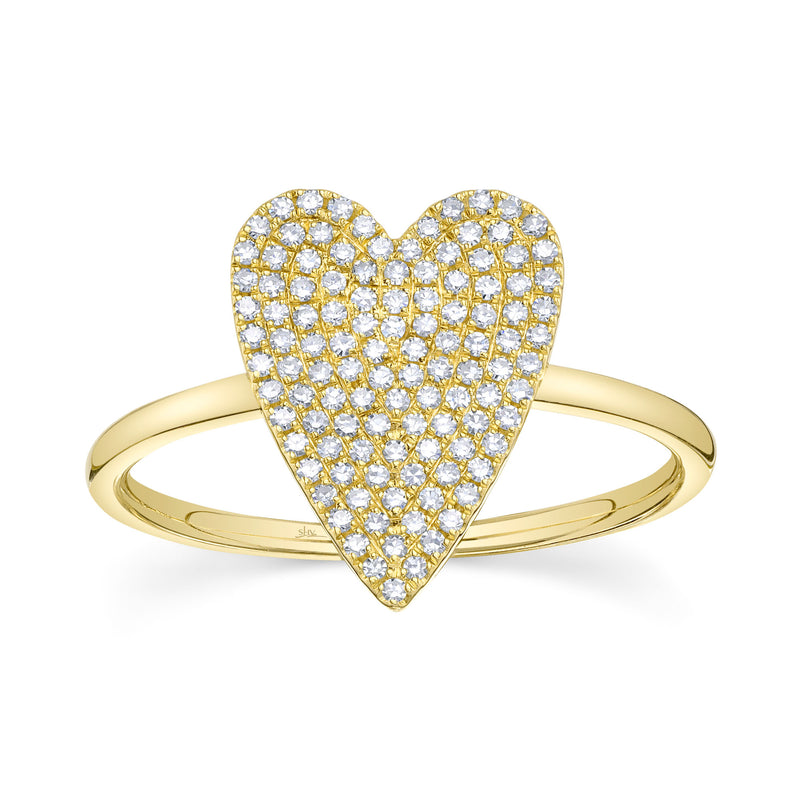 0.26CT DIAMOND PAVE HEART RING