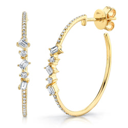 0.43CT DIAMOND BAGUETTE HOOP EARRING