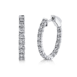 0.90CT DIAMOND OVAL HOOP EARRING