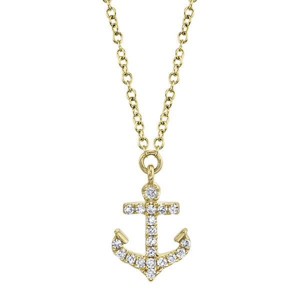 0.07CT DIAMOND ANCHOR NECKLACE