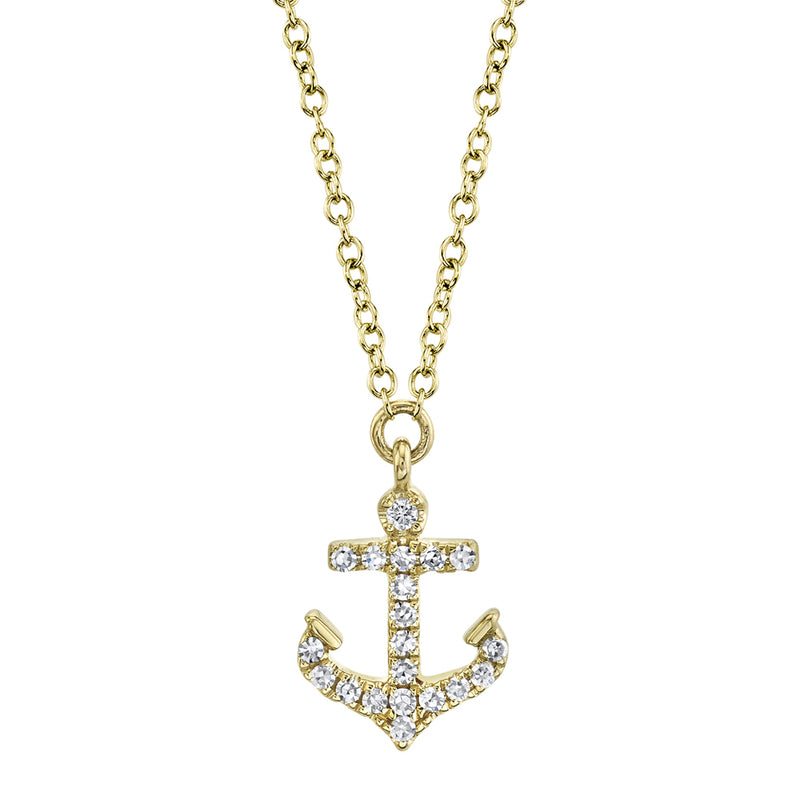 0.07CT DIAMOND ANCHOR NECKLACE