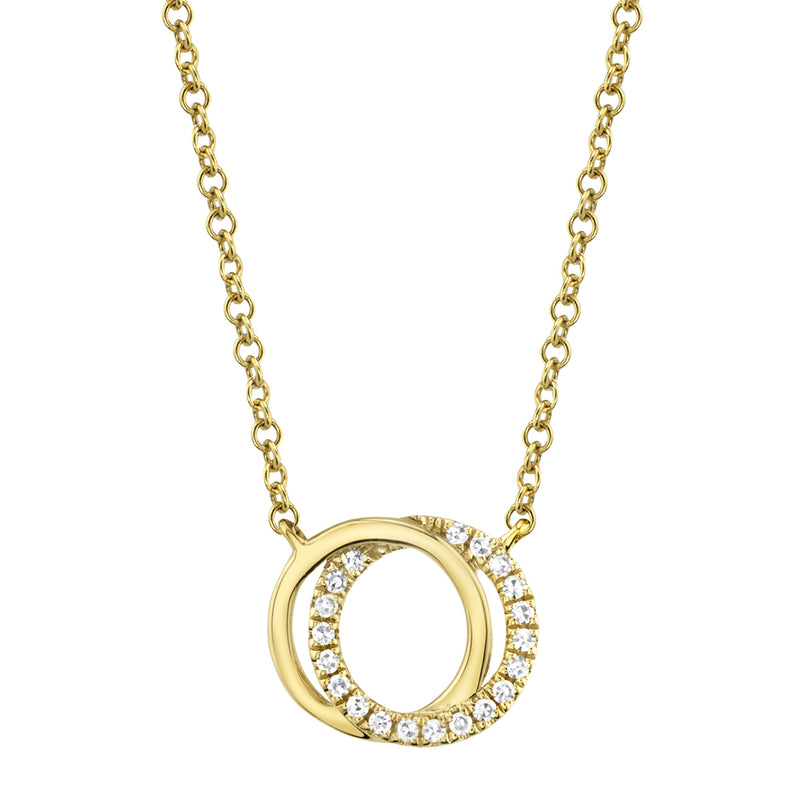 0.07CT DIAMOND LOVE KNOT CIRCLE NECKLACE