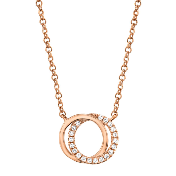 0.07CT DIAMOND LOVE KNOT CIRCLE NECKLACE