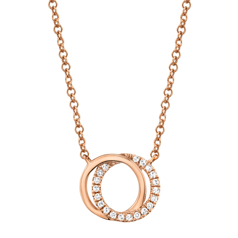 0.07CT DIAMOND LOVE KNOT CIRCLE NECKLACE