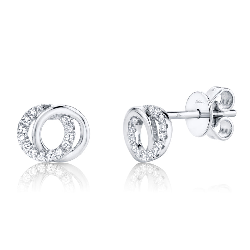 0.09CT DIAMOND LOVE KNOT CIRCLE STUD EARRING