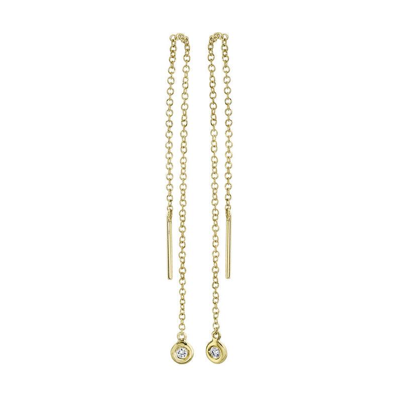 0.04CT DIAMOND THREADER EARRING
