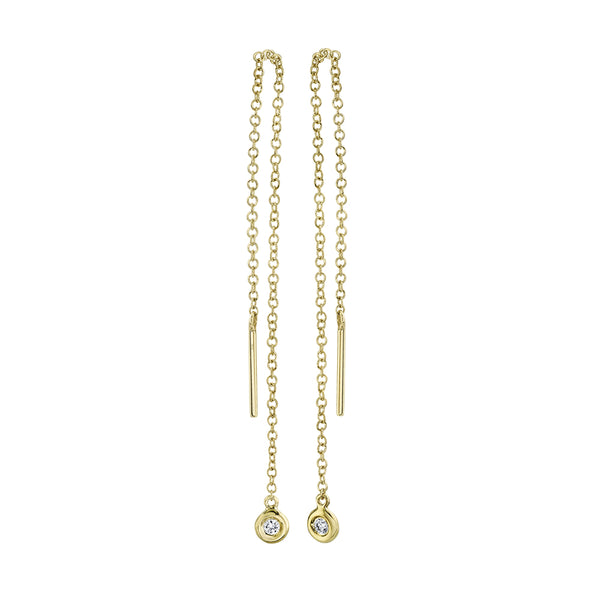 0.04CT DIAMOND THREADER EARRING