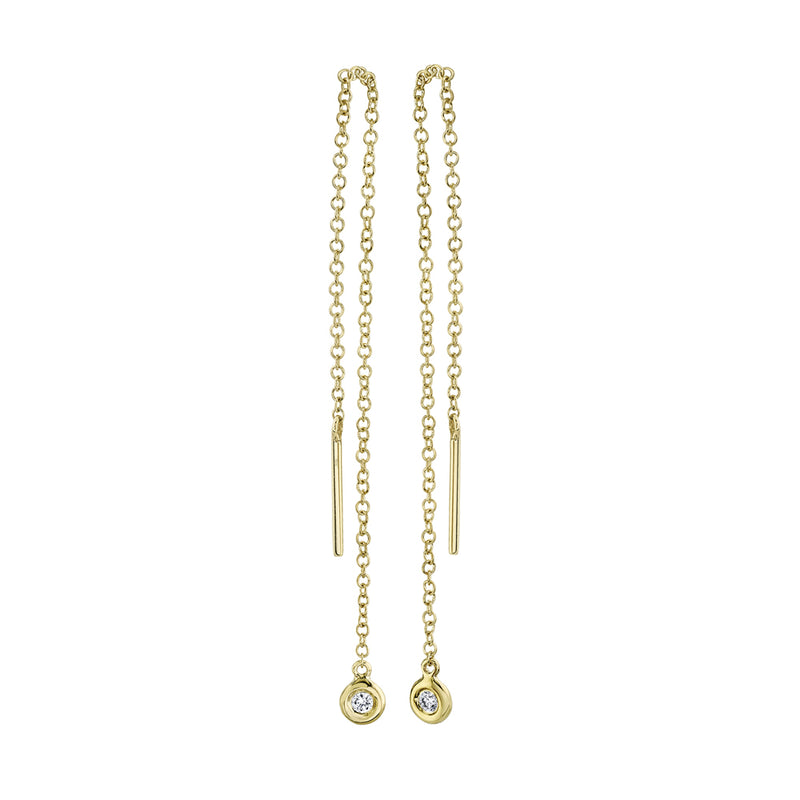 0.04CT DIAMOND THREADER EARRING