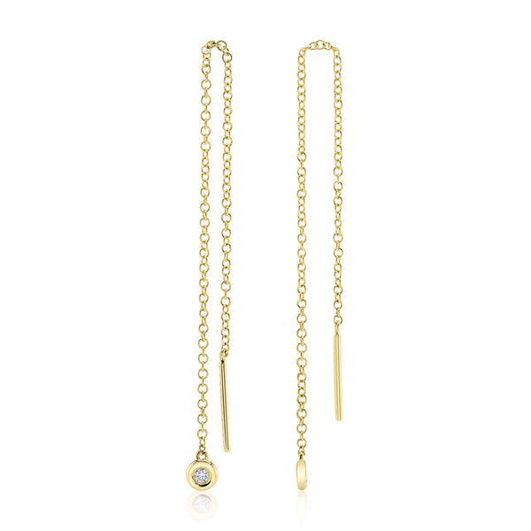 0.04CT DIAMOND THREADER EARRING