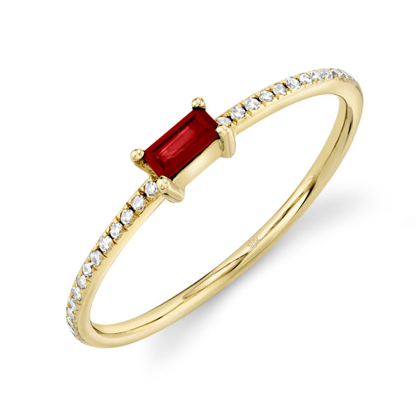0.08CT DIAMOND & 0.15CT RUBY RING