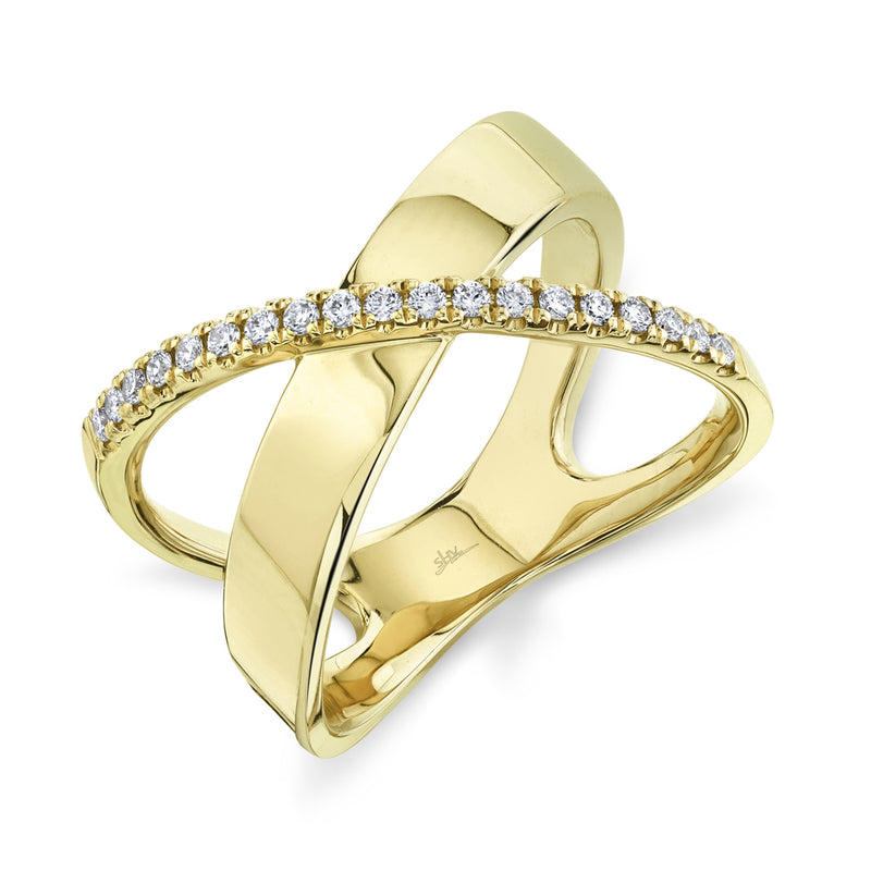 0.19CT DIAMOND "X" RING