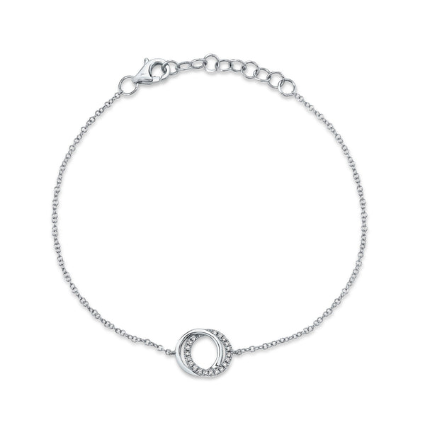 0.07CT DIAMOND LOVE KNOT CIRCLE BRACELET