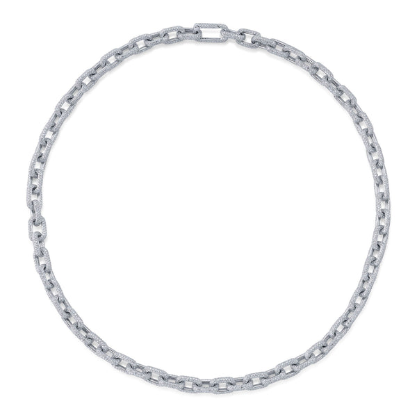 17.25CT DIAMOND PAVE LINK NECKLACE