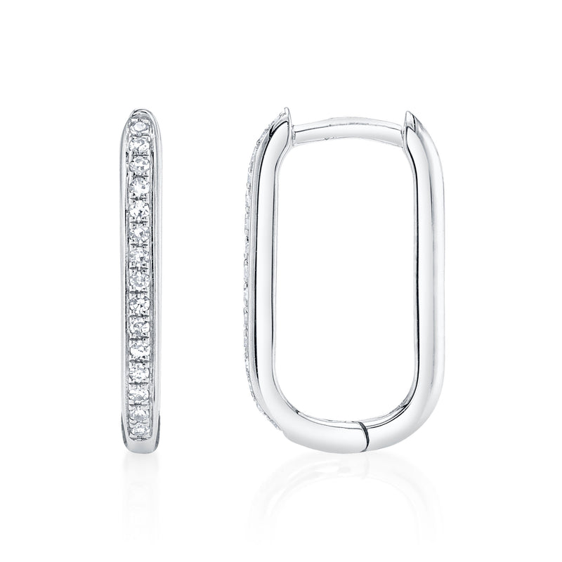 0.08CT DIAMOND OVAL HOOP EARRING