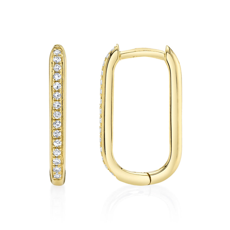 0.08CT DIAMOND OVAL HOOP EARRING