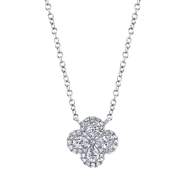 0.41CT DIAMOND PEAR CLOVER NECKLACE