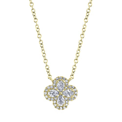 0.41CT DIAMOND PEAR CLOVER NECKLACE