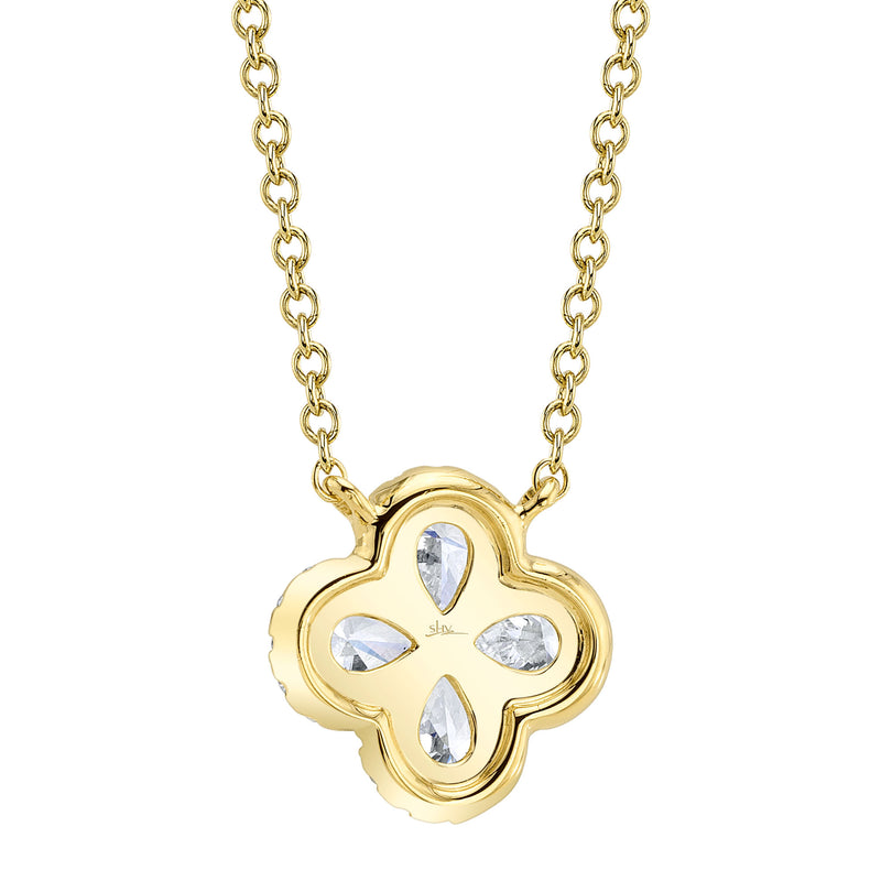 0.41CT DIAMOND PEAR CLOVER NECKLACE